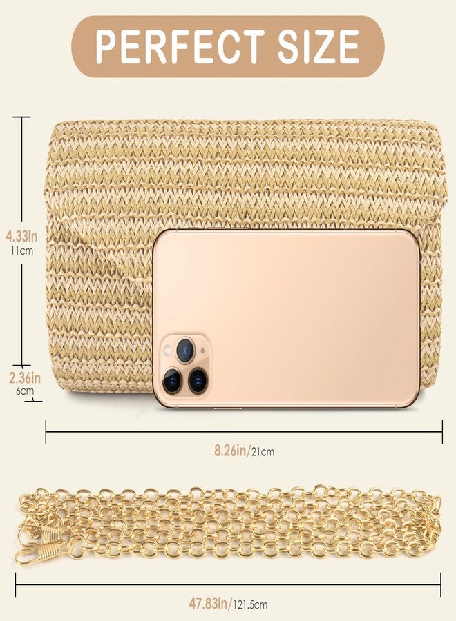 PACETAP Straw Clutch Purse for Women, Pearl Decoration Boho Crossbody Bags Handbags for Beach Travel Vacation Party Prom - Image 2