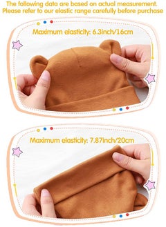 Arabest Baby Fetal Cap Gloves Set, 6 Sets Newborn Cute Cotton  Hat Mittens Baby Beanie Maternity Birth Accessories (White, Grey, Blue, Black, Dark Blue, Brown)  - Image 4