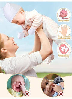 Arabest Baby Fetal Cap Gloves Set, 6 Sets Newborn Cute Cotton  Hat Mittens Baby Beanie Maternity Birth Accessories (White, Grey, Blue, Black, Dark Blue, Brown)  - Image 3