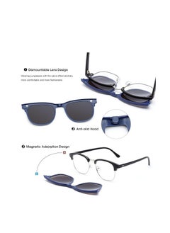 KASTWAVE Magnetic Sunglasses for Men and Women Polarized Clip on UV400 Protection Retro Square Eyeglasses for Men Women Eyeglasses Fit Over Night Driving  - Image 2
