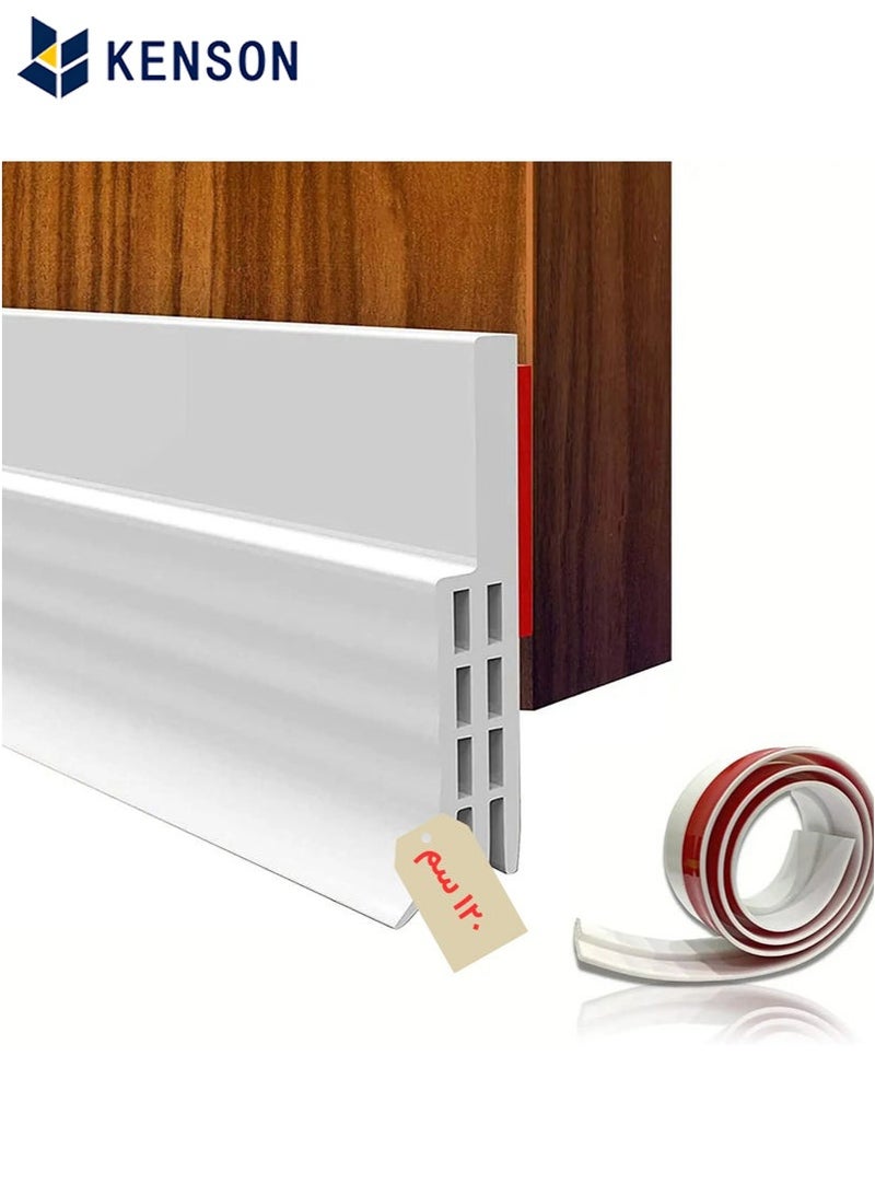 كِينْسُون سدادة مسودة الباب، ختم تحت الباب بطول 120 سم، ممسحة الباب للأبواب الخارجية والداخلية، مانع مسودة الباب السفلي للغبار وعزل الضوضاء - Image 1