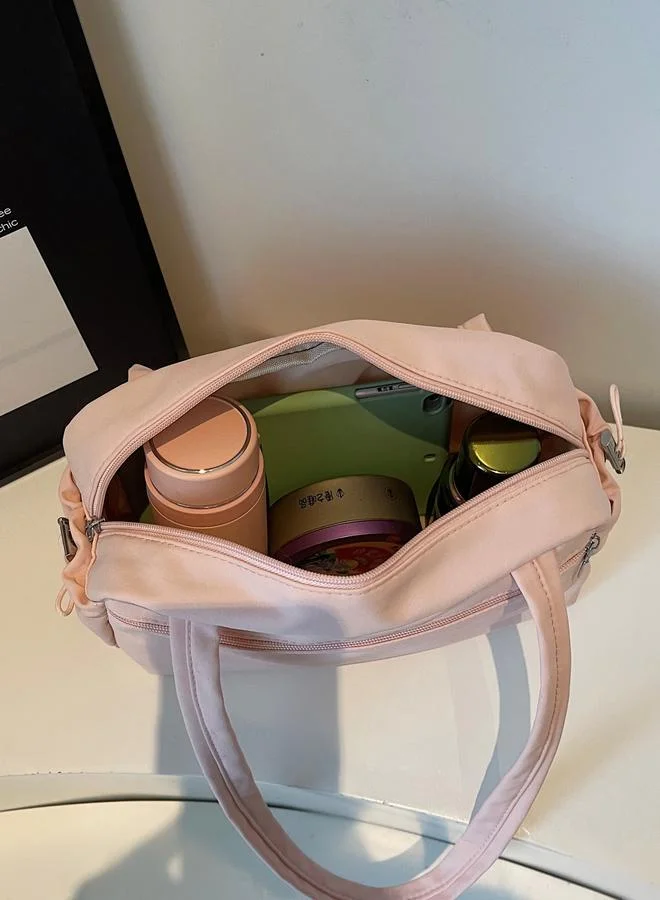 تايك تو Light Pink Shoulder Bag with Zip Closure