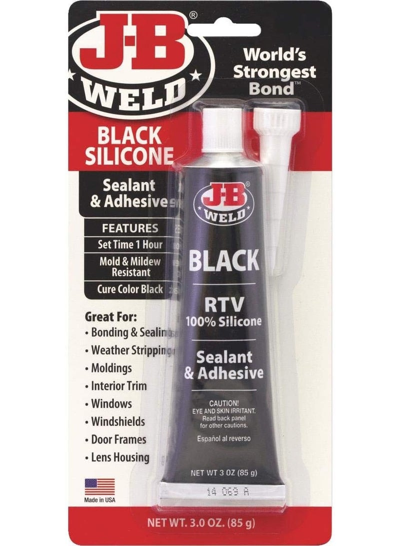 J-B Weld 31319 Black RTV Silicone Sealant and Adhesive - 3 oz. - Image 1