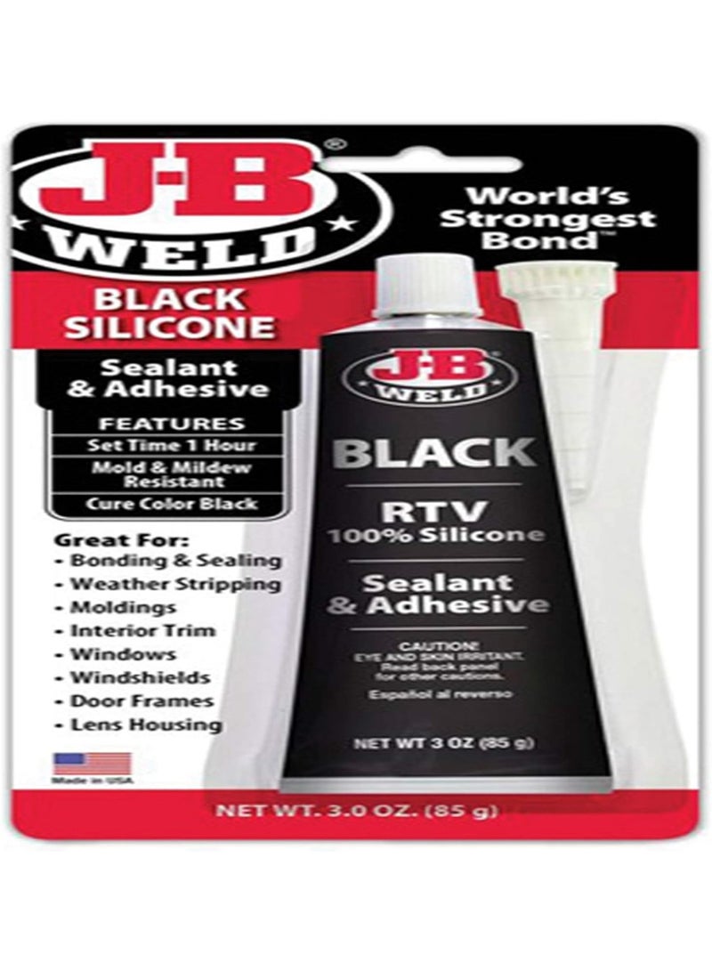 J-B Weld 31319 Black RTV Silicone Sealant and Adhesive - 3 oz. - Image 2