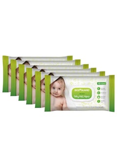 Bodyguard Aloe Vera Based Natural Baby Wet Wipes With Lid For Babies Combo Packcombo Of 6 X 72 Pieces  - Image 1