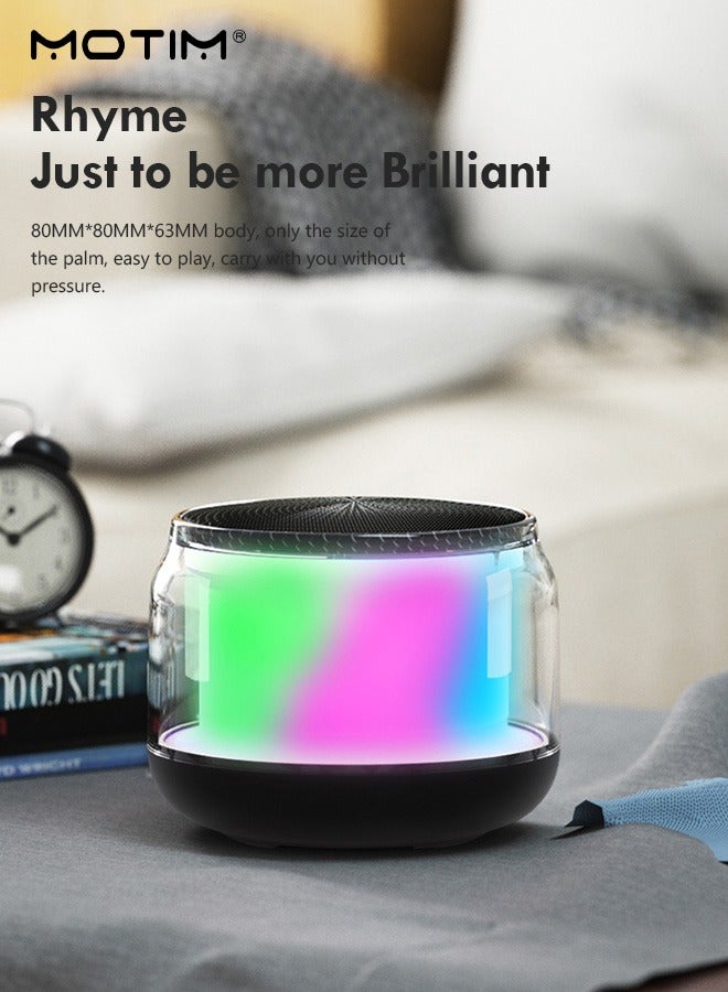 Motim Bluetooth Speaker with Led Light, Portable HD Sound Wireless Speaker for Home, Outdoors, Travel Black, Support Wireless Call  - Image 3