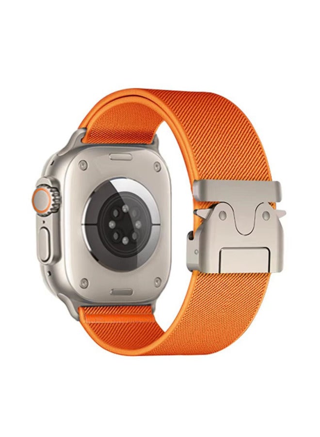 Elastic Nylon Parachute Buckle Apple Watch Band Compatible with Apple Ultra2 Full Series Bands 42/44/45/49mm - Color: Burgundy - Specifications: s1-3-42mm 44/45/49mm - Image 2