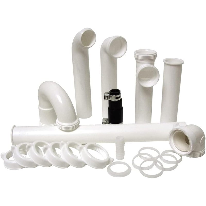 Plumb Craft PlumbCraft 1.5-in. OD White Complete Garbage Disposal Installation Kit 7027450, Sink Drain Pipes and Fittings for Setting Up a Garbage Disposal Tool, Kitchen Sink Drain Kit for DIY and Professionals - Image 1