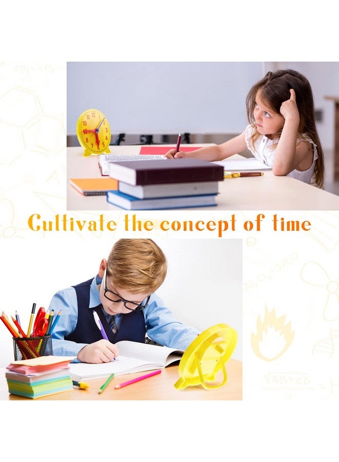 Henoyso 6 Pcs Teaching Clock for Kids to Learning Telling Time, Mini Geared Student Clock Plastic Teaching Clock for Student Develops Time and Early Math Skills, Back to School Gift, 4 Inch - Image 5