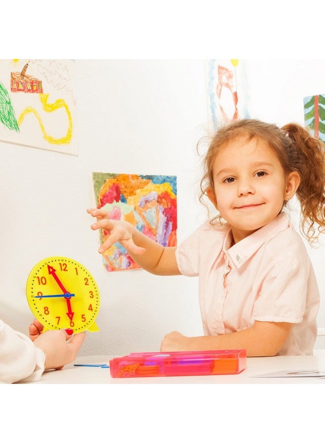 Henoyso 6 Pcs Teaching Clock for Kids to Learning Telling Time, Mini Geared Student Clock Plastic Teaching Clock for Student Develops Time and Early Math Skills, Back to School Gift, 4 Inch - Image 4