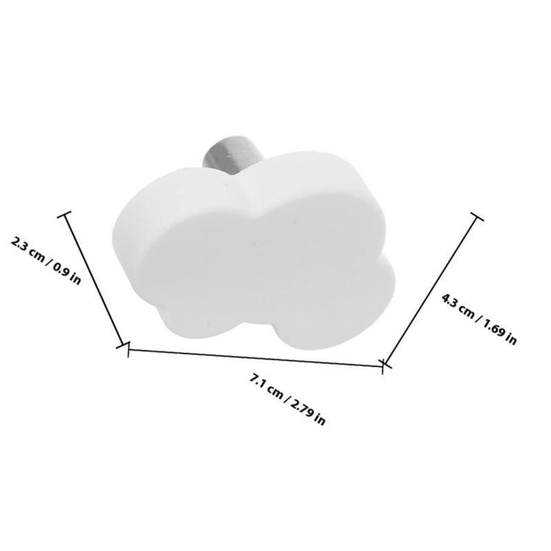 Cloud Shaped Soft Rubber Drawer Pull Handles White Cabinet Knobs Nursery Dresser Cupboard Decoration - Image 3