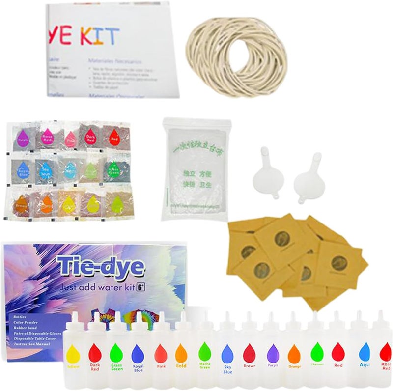 Tie Dye Kit for Kids - Clothing Dyeing Tool Set - Fabric Tie Dye Kits,for Beginner Expert Family School Home Quilts Canvas Hats Shoes - Image 1
