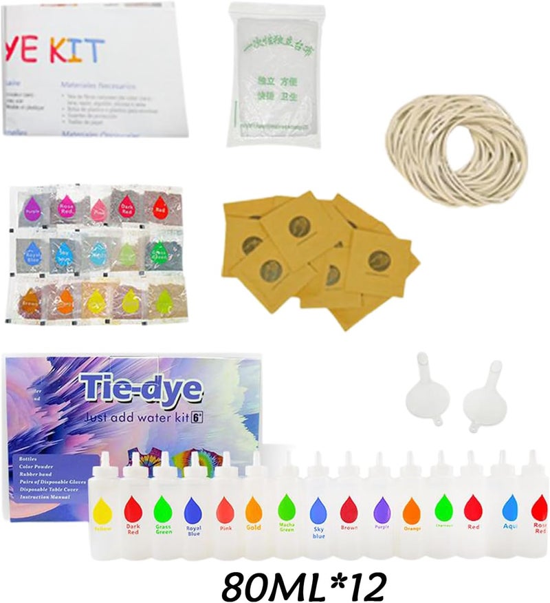 Tie Dye Kit for Kids - Clothing Dyeing Tool Set - Fabric Tie Dye Kits,for Beginner Expert Family School Home Quilts Canvas Hats Shoes - Image 5