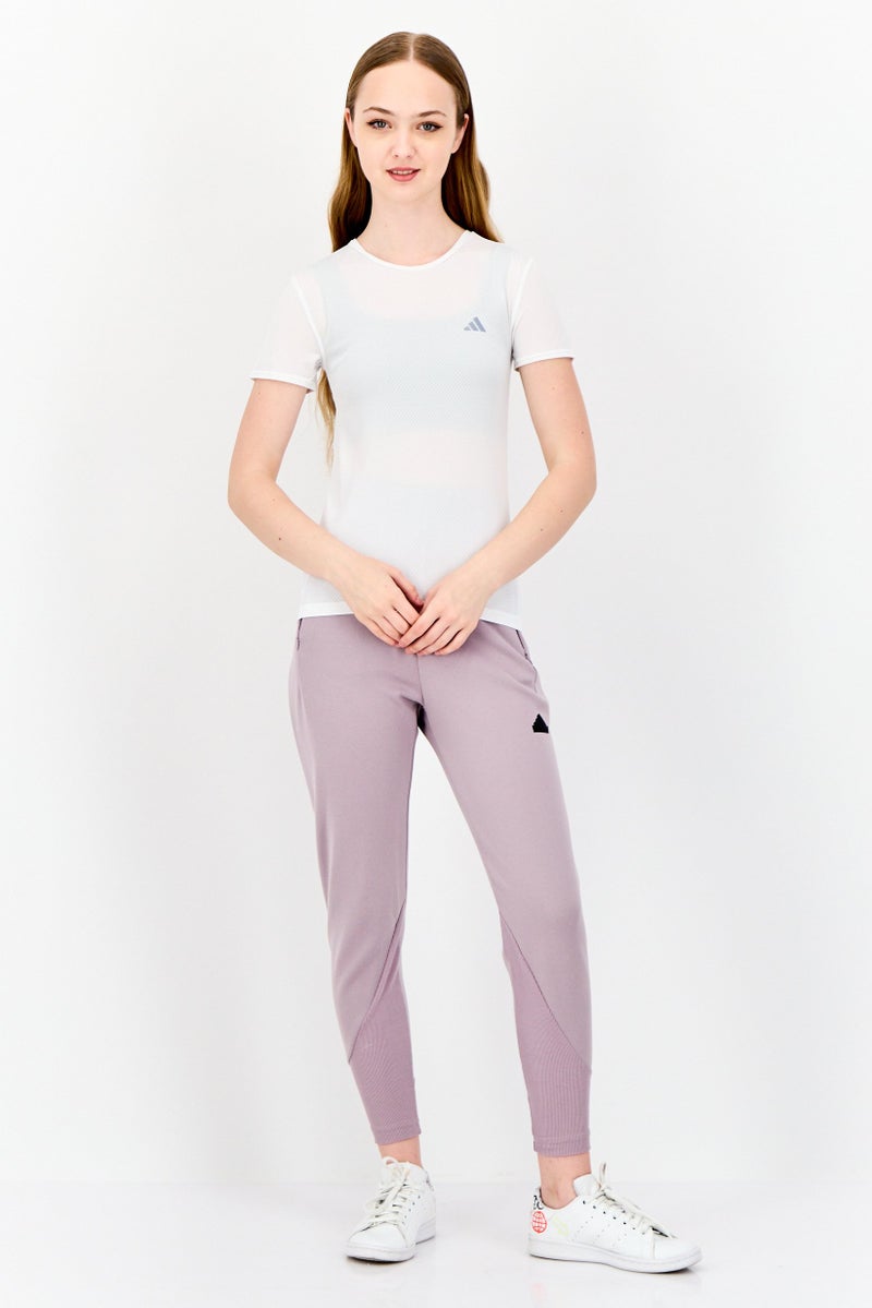 Adidas Women Sportswear Fit Short Sleeves Training Tops, White  - Image 4