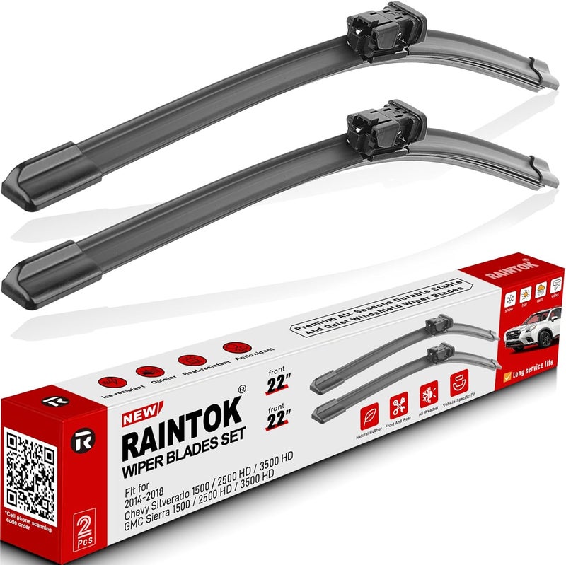 Raintok مجموعة شفرات مساحات الزجاج الأمامي RAINTOK 22" - Image 1