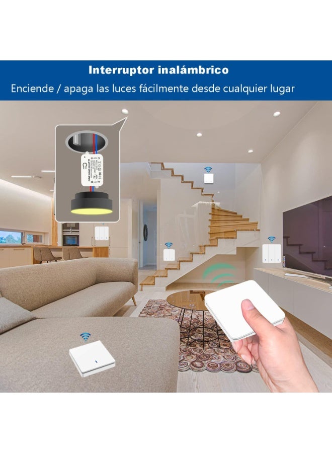 Wireless Light Switch and Receiver Kit RF433 Remote Control No Wiring Needed 30m Range for Home Bedroom Bathroom Fan Light - Image 3