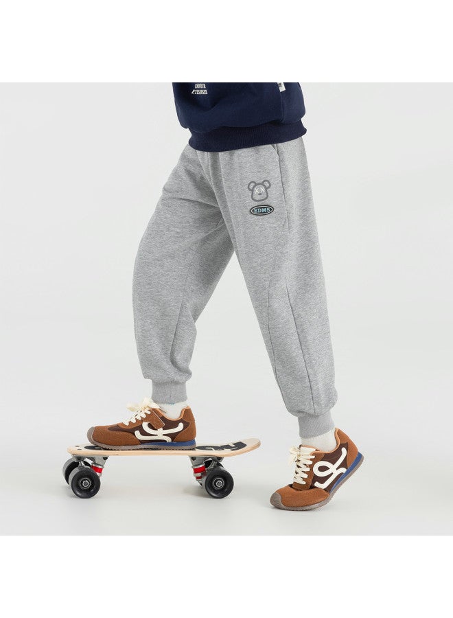 BOY سروال بقلنسوة مع طباعة دب ممتعة، نمط جديد ربيع/خريف 2025، سراويل كاجوال ناعمة ومريحة للأطفال - Image 2