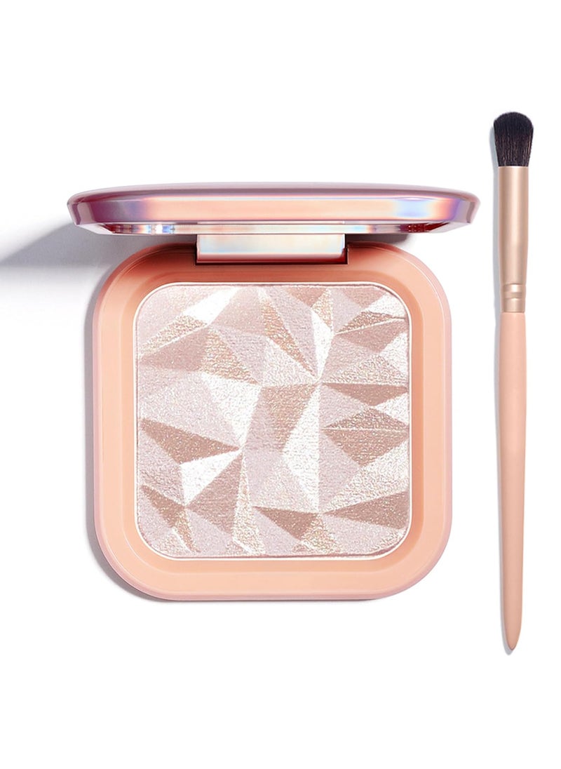 LSxia Highlighter Makeup Palette Shimmer Contour Palette Powder for Brighten Face Contour Gold Cheek Highlight Makeup Long Lasting Highlighter Powder with Mirror for Illuminator Makeup NUDE PINK 