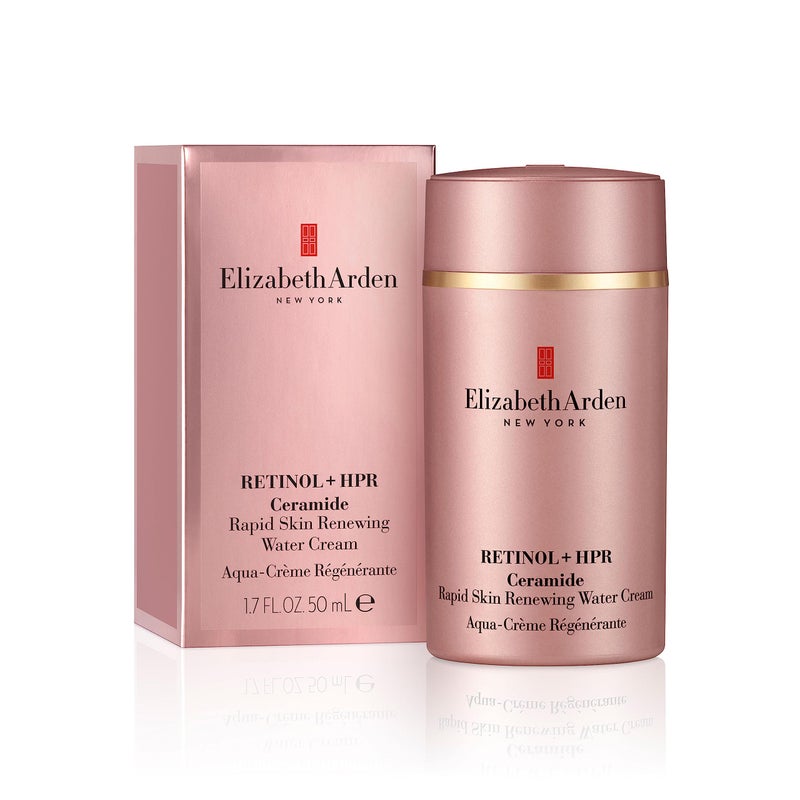 Elizabeth Arden Retinol + HPR Ceramide Rapid Skin Renewing Water Cream Face Moisturizer, Anti-Aging Wrinkle Treatment, Niacinamide, Hyaluronic Acid, Ceramides & Peptides, 1.7 fl oz - Image 1