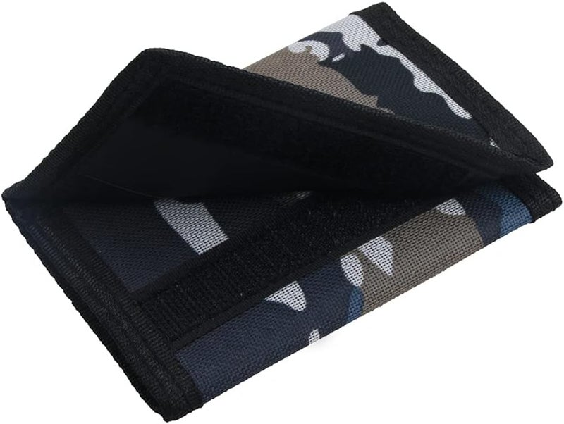 NEICY RFID Blocking Canvas Wallet for Men and Women - Camo Trifold Outdoor Sports Wallets with Magic Sticker for Teen Kids (Camo Grey) - Image 3
