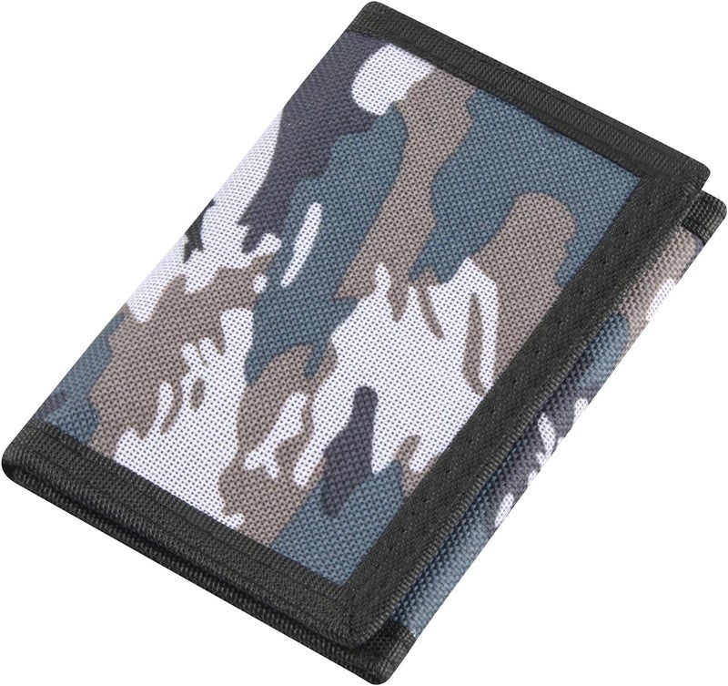 NEICY RFID Blocking Canvas Wallet for Men and Women - Camo Trifold Outdoor Sports Wallets with Magic Sticker for Teen Kids (Camo Grey) - Image 1
