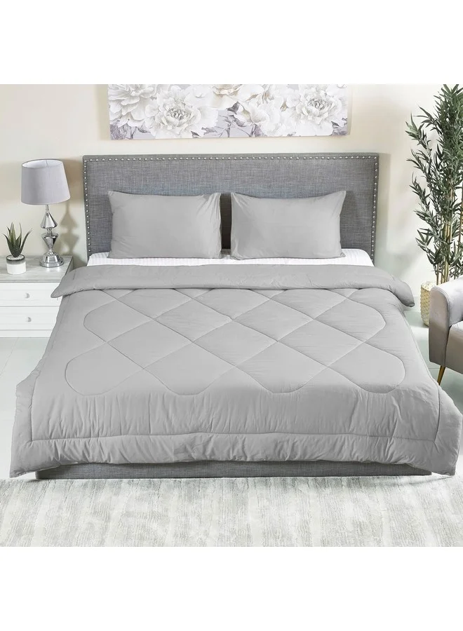 Home Box Ballina 3-Pieces Solid Cotton Super King Comforter Set 240 x 240 cm