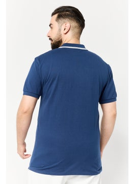 RBX Men Sportswear Fit Short Sleeves Outdoor Polo Shirt, Ensign Blue  - Image 2