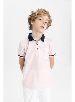 Boy Regular Fit Polo Neck Knitted Short Sleeve Polo T-Shirt