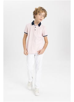 DeFacto Boy Regular Fit Polo Neck Knitted Short Sleeve Polo T-Shirt  - Image 5