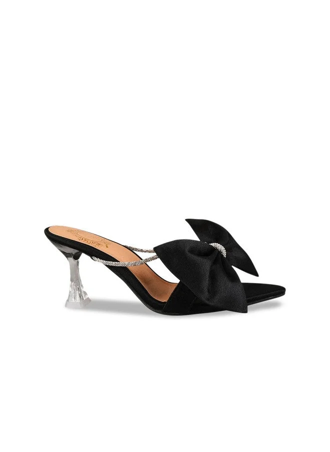شوتوبيا Shoetopia Girls Bow Embellished Velvet Slim Heels