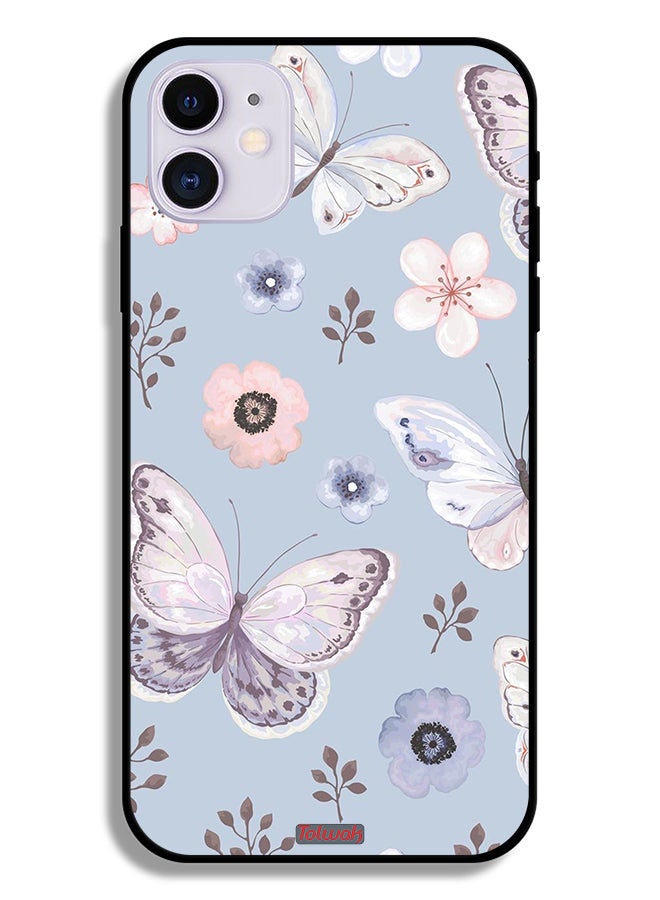 Tolwak Apple iPhone 11 Protective Case Butterflies And Flowers - Image 2