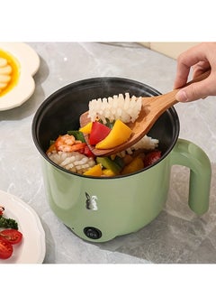 شو وو طباخ كهربائي سعة 1.8 لتر، وعاء ساخن كهربائي صغير غير لاصق، طباخ سفر محمول، طباخ نودلز سريع، لحساء الرامن المغلي وبيض الشوفان وشوربة شابو شابو وعاء ينضج  - Image 2