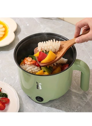 طباخ كهربائي سعة 1.8 لتر، وعاء ساخن كهربائي صغير غير لاصق، طباخ سفر محمول، طباخ نودلز سريع، لحساء الرامن المغلي وبيض الشوفان وشوربة شابو شابو وعاء ينضج - view 2