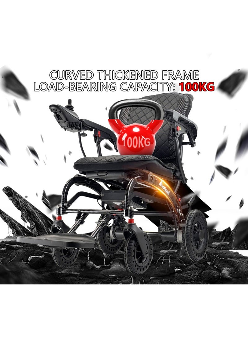 Lightweight Aluminum Electric Wheelchairs for Adults Power Motorized Foldable Wheelchairs for Seniors Support 220 LBS Only 36LBS Weight 7.5 Miles Range Airline Approval - Image 5