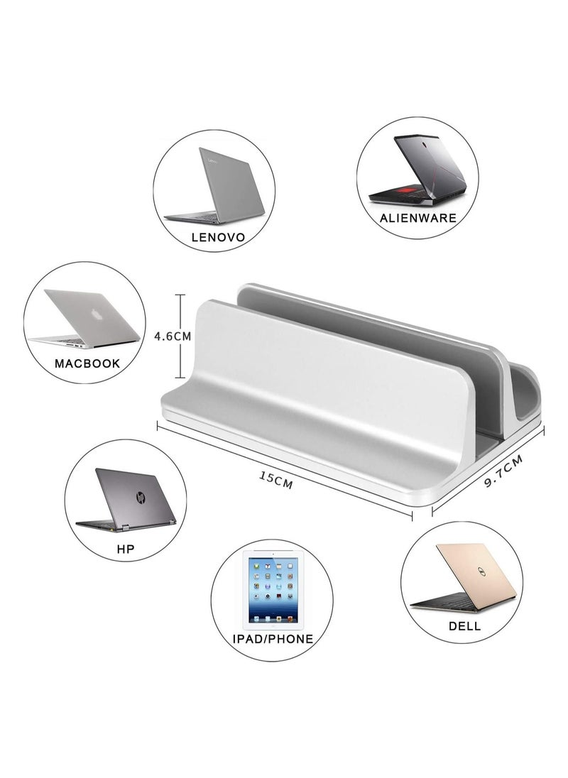 SMILEE - 2 Slots Aluminum Adjustable Vertical Laptop Stand - Image 1