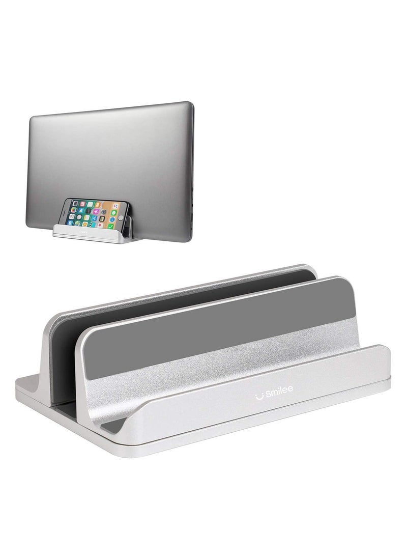 SMILEE - 2 Slots Aluminum Adjustable Vertical Laptop Stand - Image 1