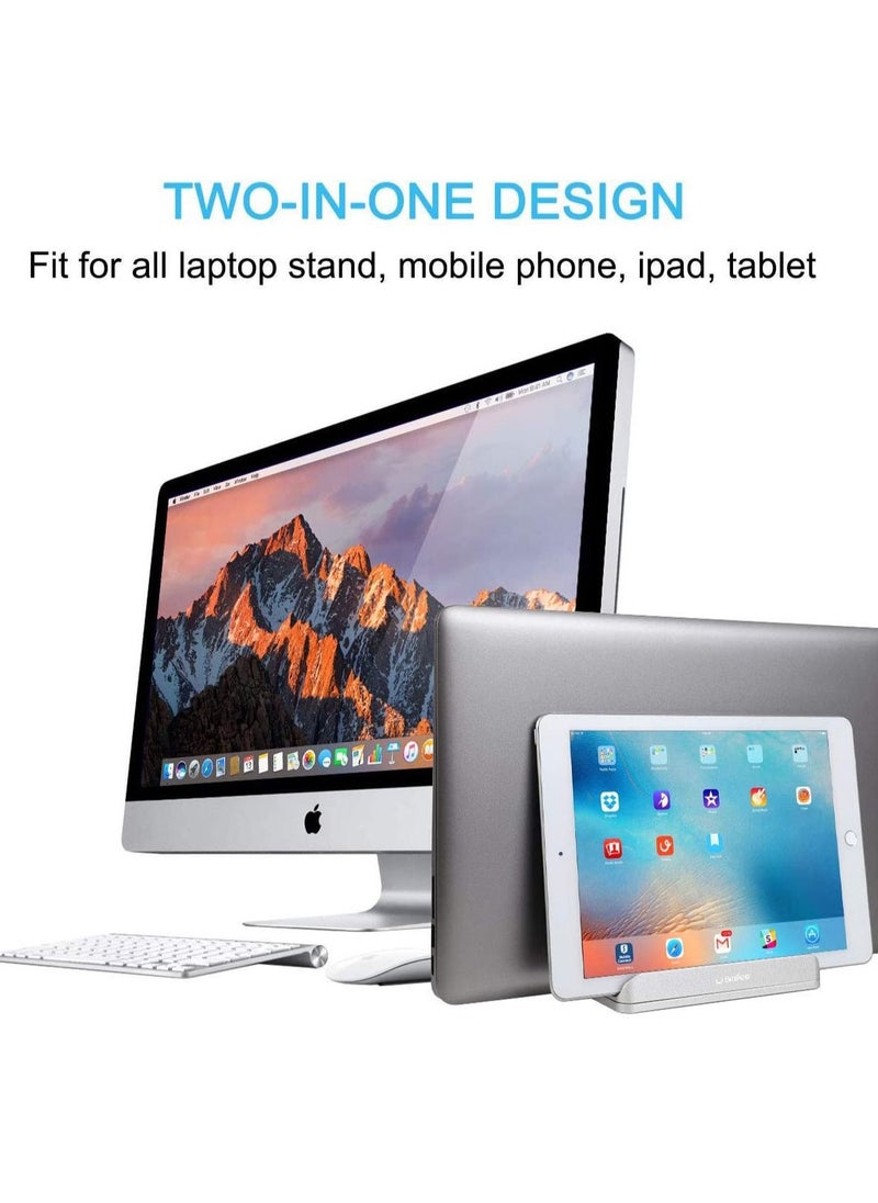 SMILEE - 2 Slots Aluminum Adjustable Vertical Laptop Stand - Image 1