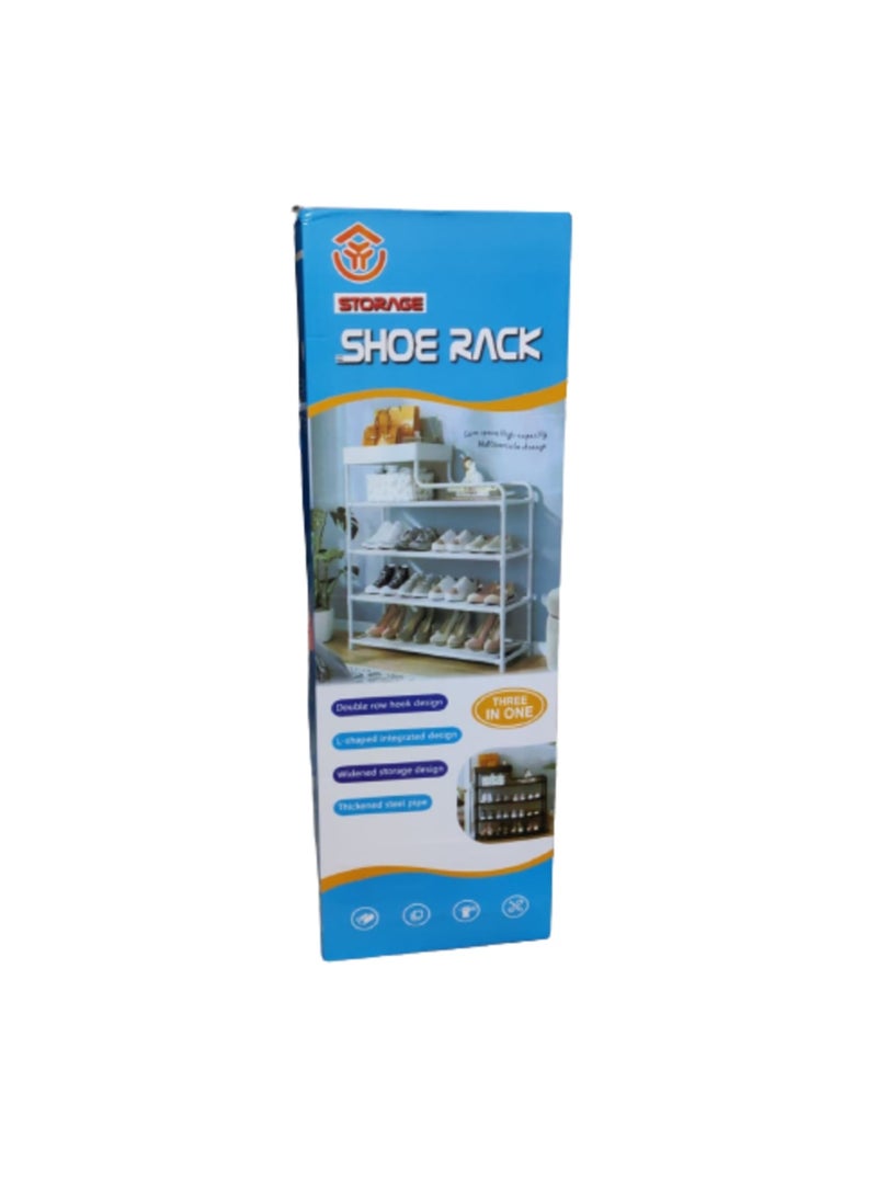 BLOOMING TIME Shoe cabinet Metal Shoe Rack Living Room Space Saved Modern Furniture - Image 1