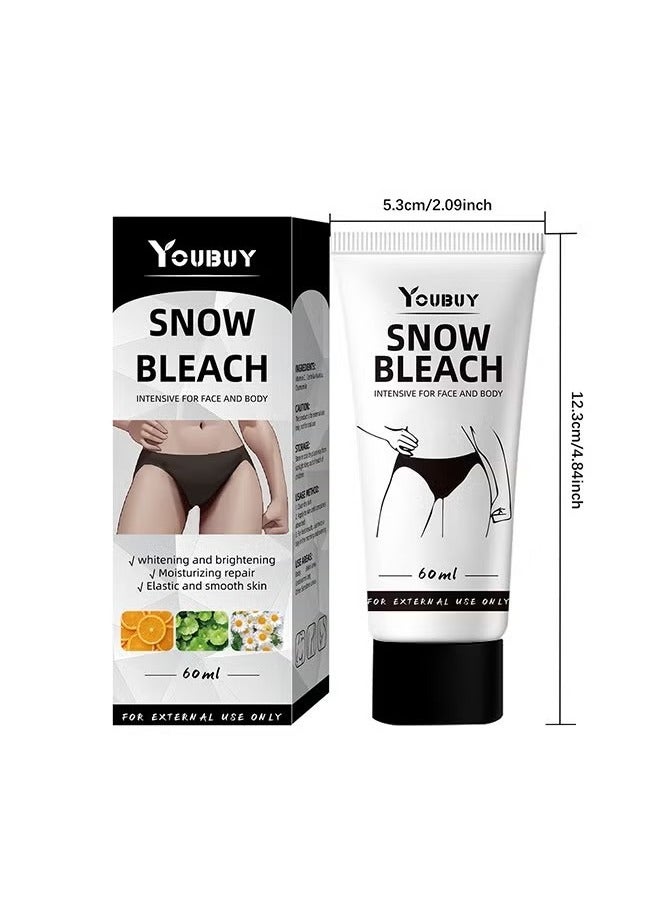 Snow Bleach Intensive - for Private Part Underarm Whitening, Dark Skin Bleaching Cream for Dark Spots, Face and Body Skin Lightening Bleaching Cream for Intimate Areas Brightening
