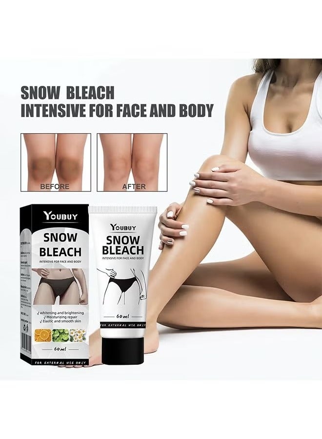 Snow Bleach Intensive - for Private Part Underarm Whitening, Dark Skin Bleaching Cream for Dark Spots, Face and Body Skin Lightening Bleaching Cream for Intimate Areas Brightening