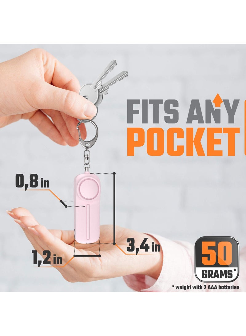 Personal Alarm Safety Panic Alarm Keychain Emergency Self Defence 130 DB Loud Siren Protection Device With Led Light Simple Operation Reusable For Women Kids Elders  - Image 2