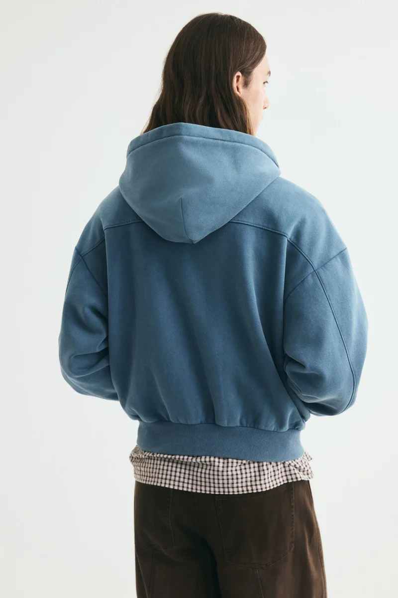 H&M  Oversized Fit Printed zip-through hoodie for Men | Best Price UAE