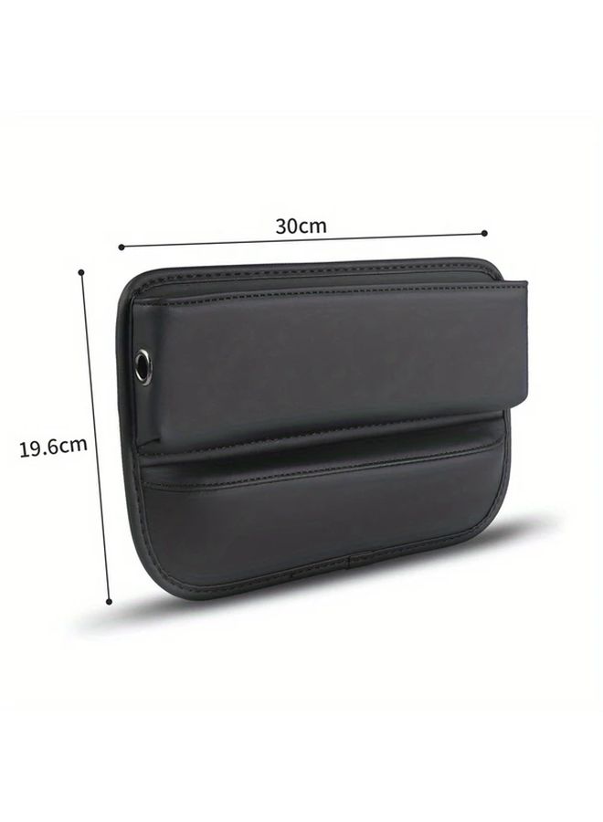 PU Leather Car Seat Gap Organizer Universal Auto Console Side Pocket Storage Box Interior Accessory With Charging Hole Design Black - Image 5