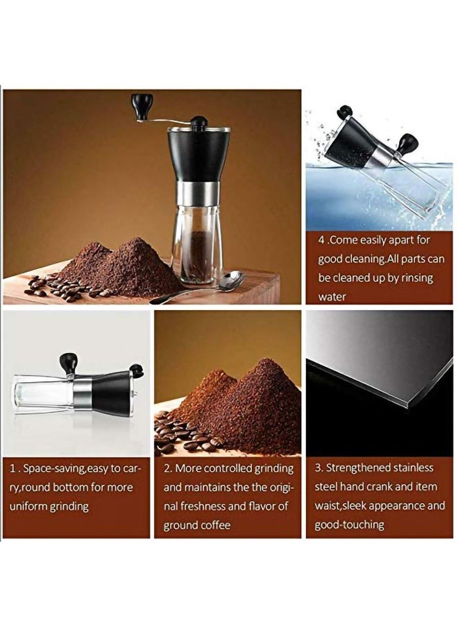 Generic - Manual Coffee Grinder, Conical Burr Grinder Portable Hand Crank Coffee Bean Mill for Hand Grinder for Home and Travel (Black) - Image 1