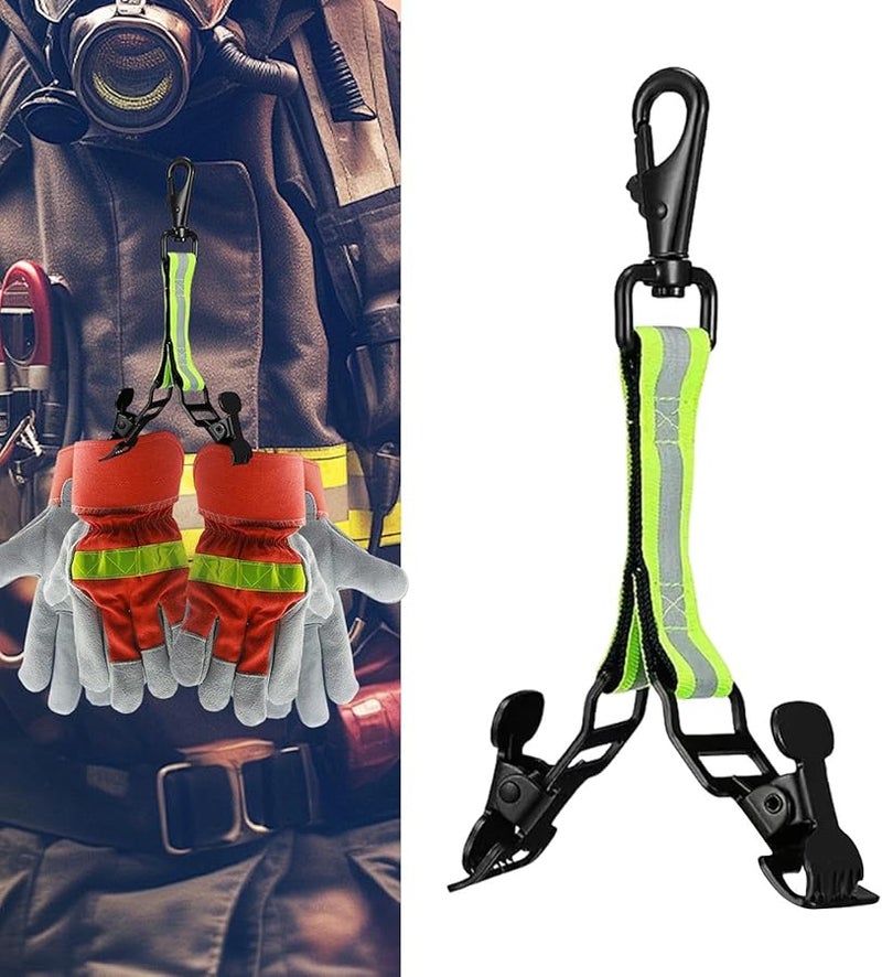 حامل حزام قفاز رجال الإطفاء المزدوج المشبك قفازات عاكسة لمعدات الخروج في الطقس البارد - Image 1
