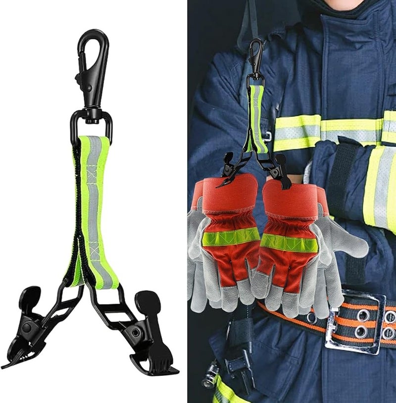 حامل حزام قفاز رجال الإطفاء المزدوج المشبك قفازات عاكسة لمعدات الخروج في الطقس البارد - Image 3