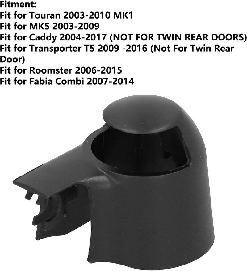 klarako Rear Wiper Arm Cap Cover Fit for Roomster/Fabia Combi 6N0955435A Rear Window Wiper Arm Cover - Image 2