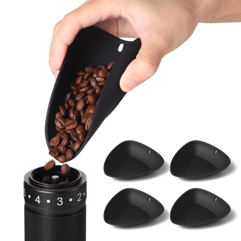 Bincoo Flexible Silicone Coffee Bean Dosing Cup Weigh Coffee Bean Container No Mess Pouring Compatible as a Weighing TraySet of 4