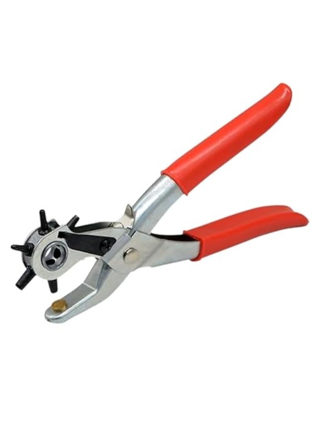 Heavy Duty Leather Hole Punch Tool Set 6 Size Revolving Hole Punch for Leather Belts Watch Bands Dog Collars Shoes Fabric Plastic Canvas DIY Craft Repair Hand Punching Tool Kit - Image 1