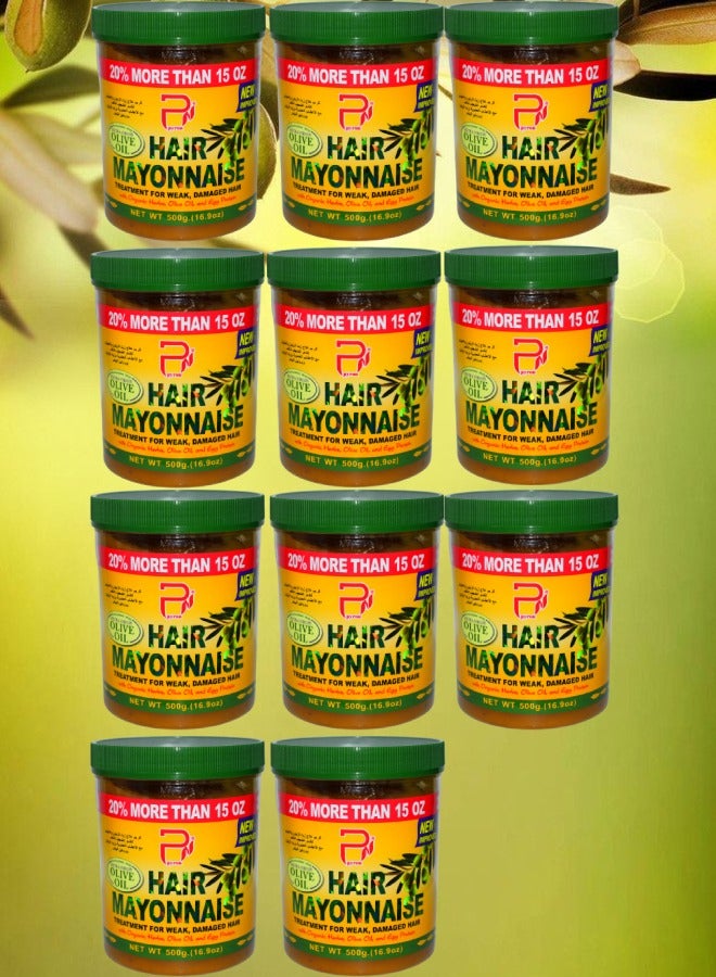 PYRON 11 Pieces Hair Mayonnaise Treatment For Weak Damaged Hair Olive Oil 500g - Image 1